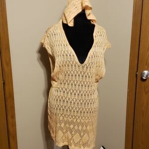 Moth anthropologie hooded knit sweater long